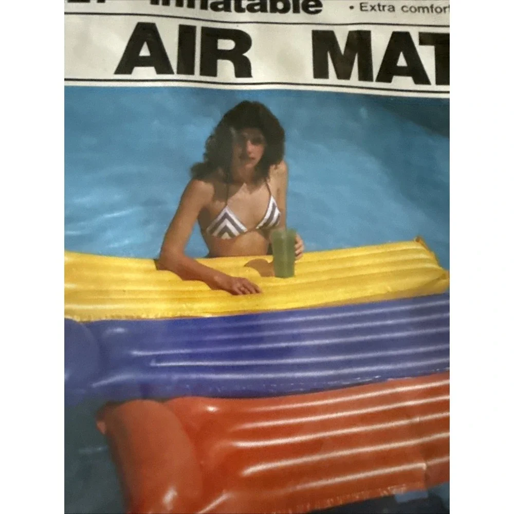 Vtg 1984 Intex The Wet Set Fabric/Vinyl Inflatable Air Mat‎ Float 72